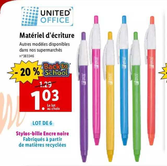 matériel d'écriture united office