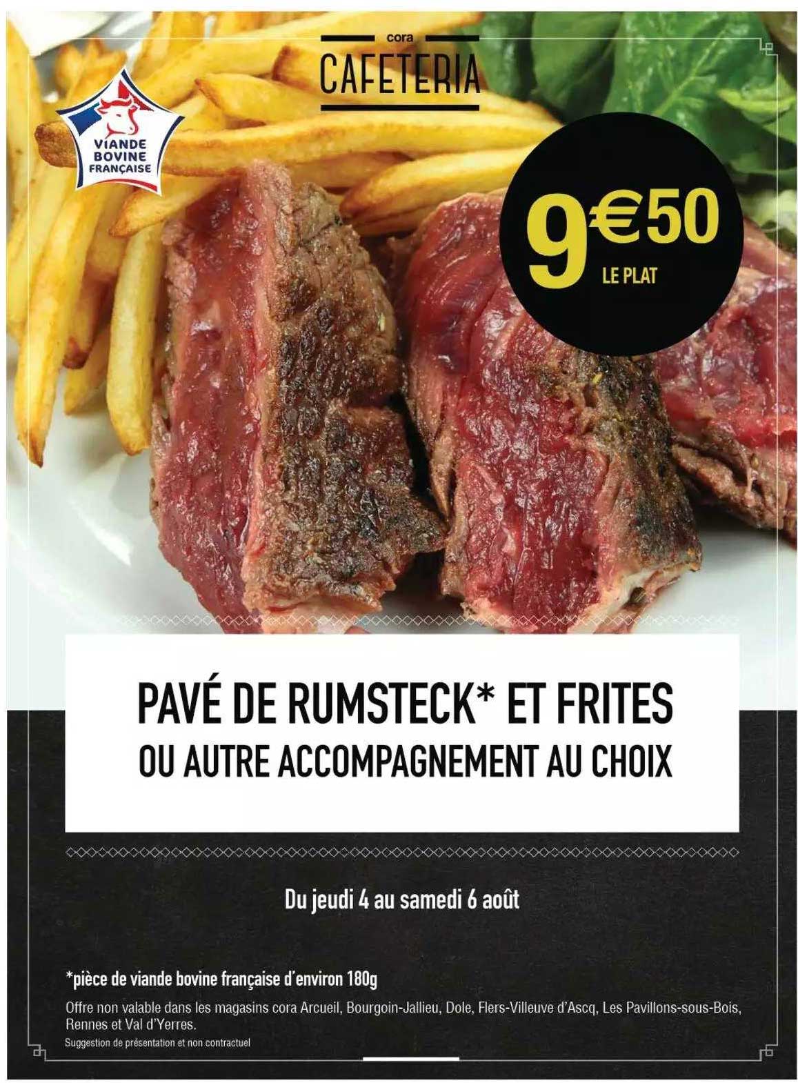 pavé de rumsteck et frites ou autre accompagnement au choix