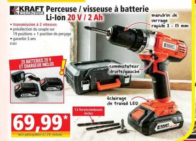 perceuse - visseuse à batterie li-ion kraft werkzeuge