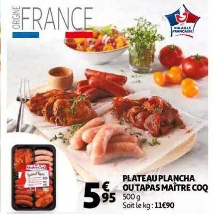 plateau plancha ou tapas maître coq