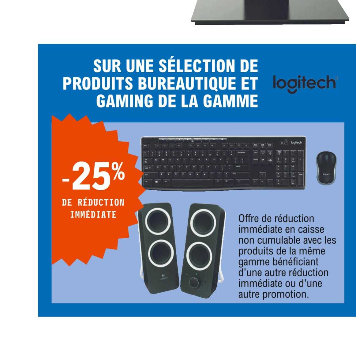 produits bureautique et gaming de la gamme logitech