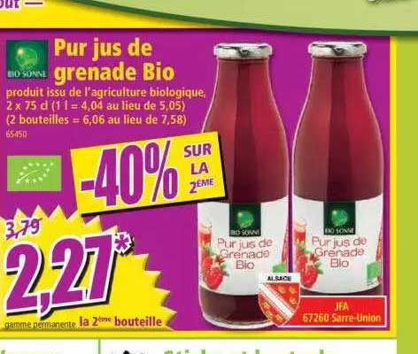pur jus de grenade bio bio sonne
