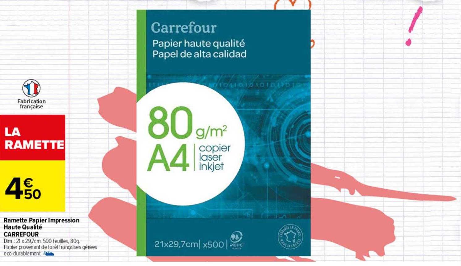 Ramette Papier Impression Haute Qualité Carrefour