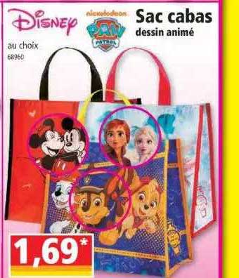 sac cabas dessin animé disney