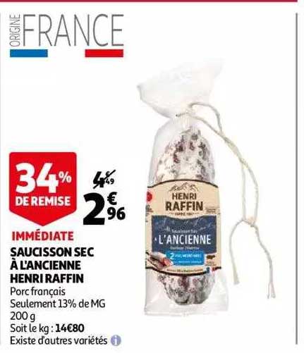 saucisson sec à l'ancienne henri raffin