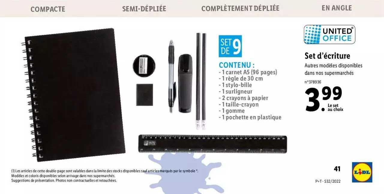 set d'écriture united office