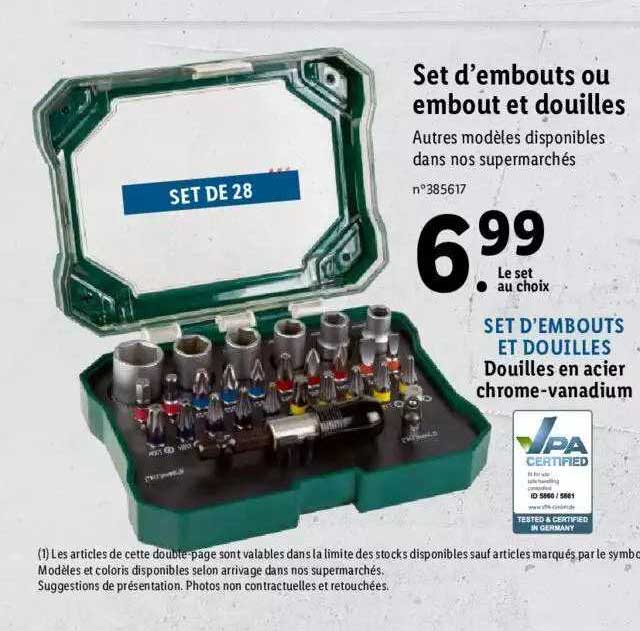 set d'embouts ou embout et douilles