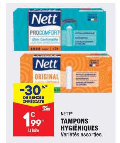 Tampons Hygiéniques Nett