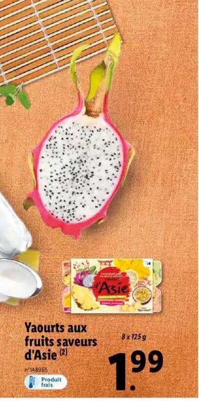 yaourts au fruits saveurs d'asie