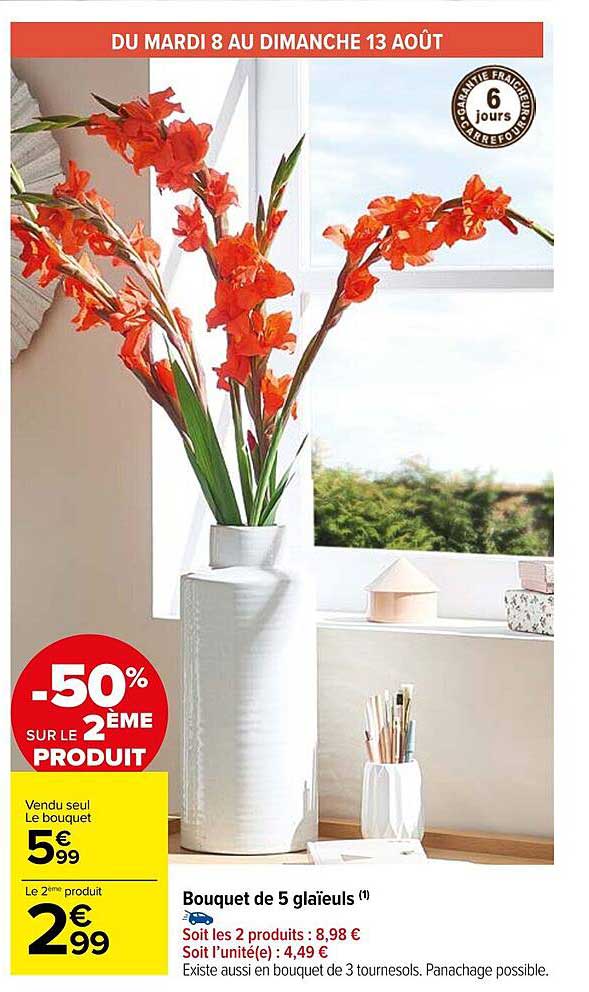 Bouquet De 5 Glaïeuls