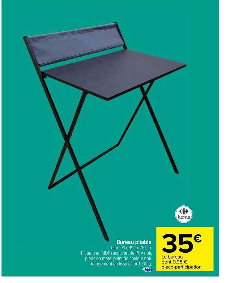 Bureau Pliable Carrefour Home