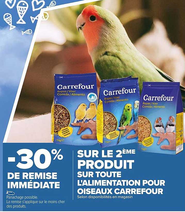 l'alimentation pour oiseaux carrefour