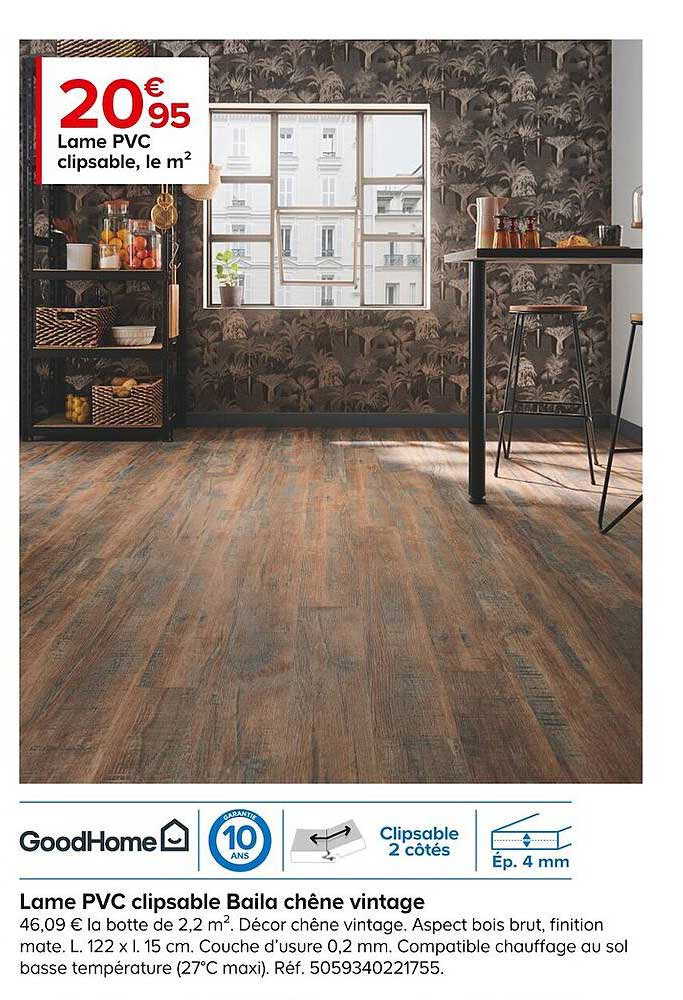 Lame Pvc Clipsable Baila Chêne Vintage Goodhome