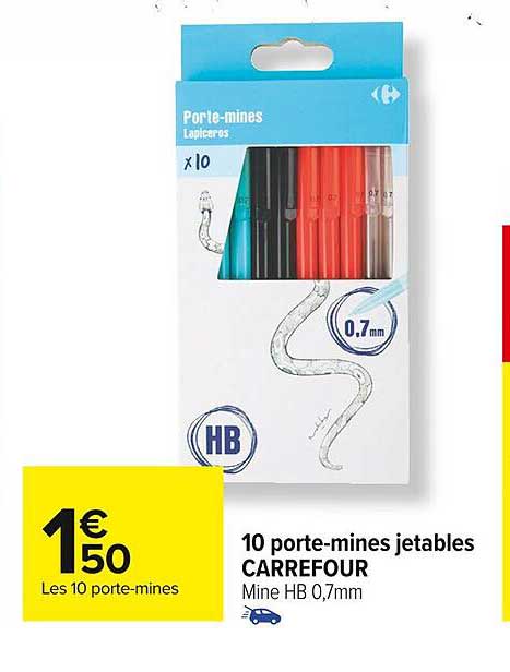 10 porte-mines jetables carrefour