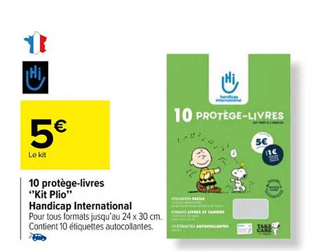 10 protège-livres "kit plio" handicap international