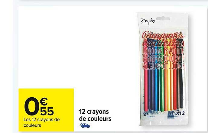12 Crayons De Couleurs