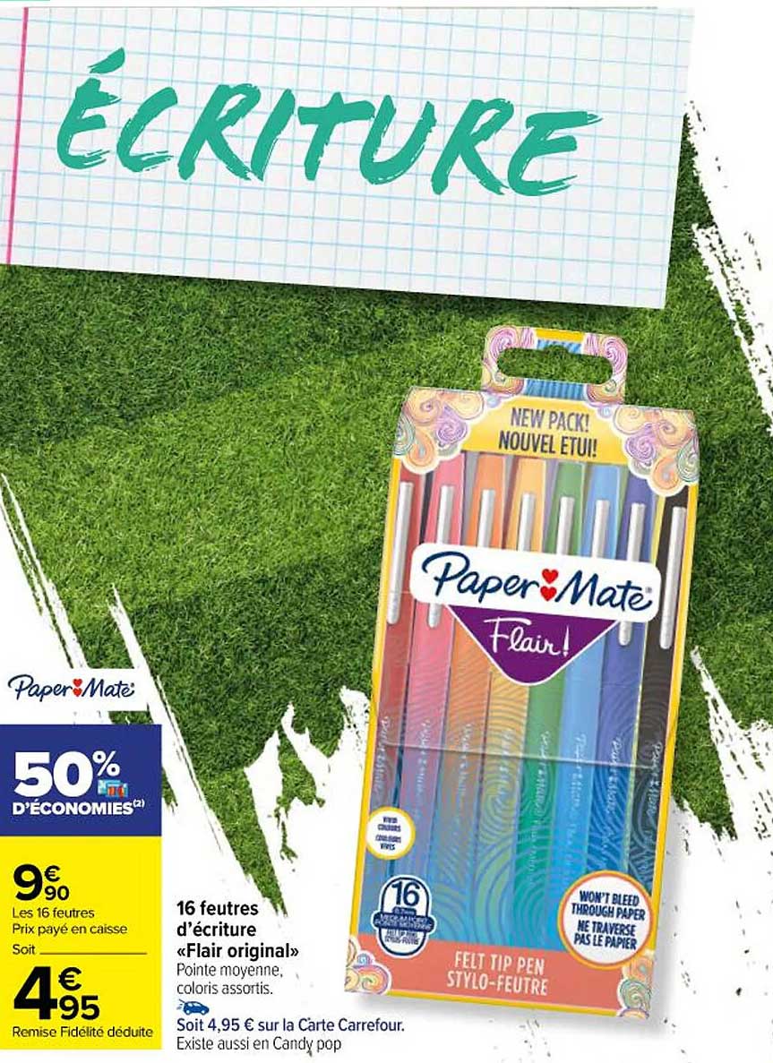 16 Feutres D'écriture «flair Original» Paper Mate
