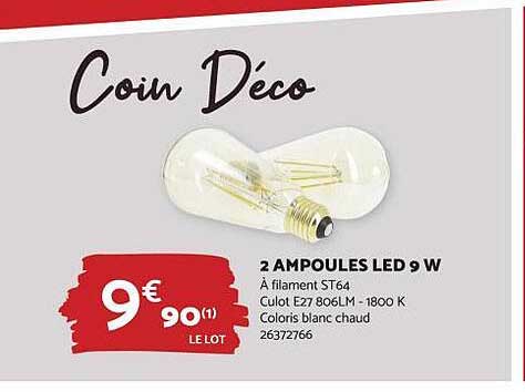 2 Ampoules Led 9w