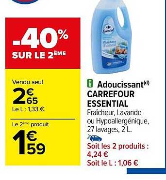 Adoucissant Carrefour Essential
