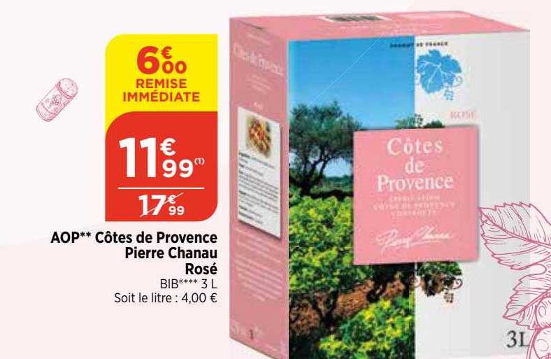 aop côtes de provence pierre chanau rosé