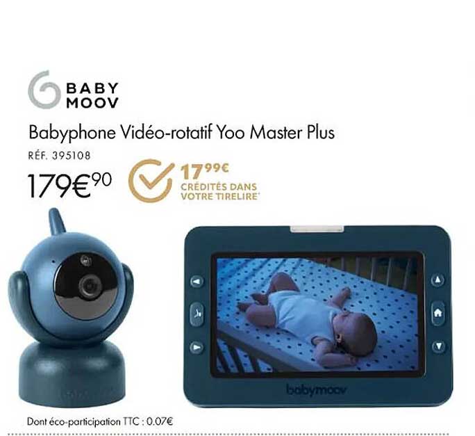 babyphone vidéo-rotatif yoo master plus baby moov