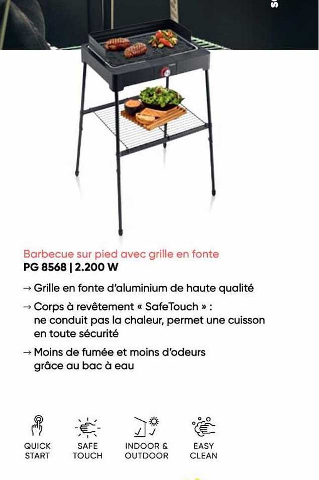 Barbecue Sur Pied Avec Grille En Fonte