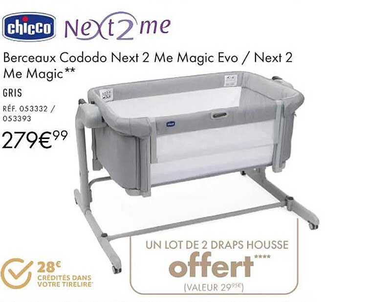 berceaux cododo next 2 me magic evo/next 2 me magic chicco