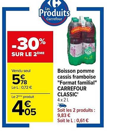 boisson pomme cassis framboise "format familial" carrefour classic'