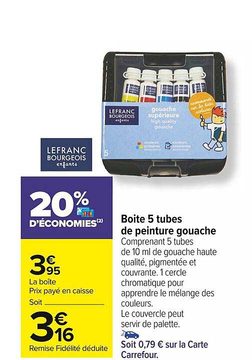 Boîte 5 Tubes De Peinture Gouache