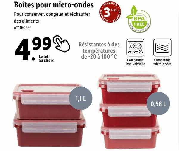 boîtes pour micro-ondes