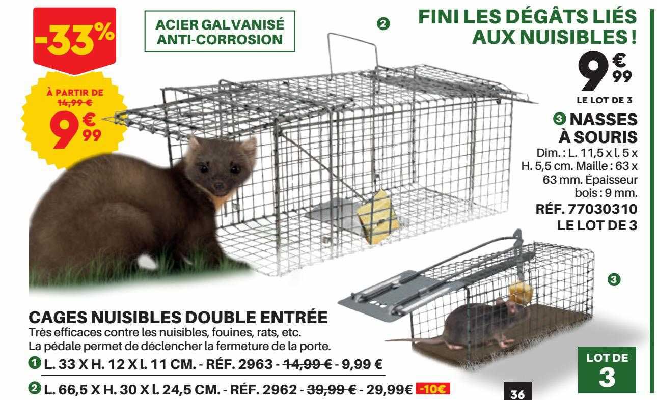 cages nuisibles double entrée, nasses à souris