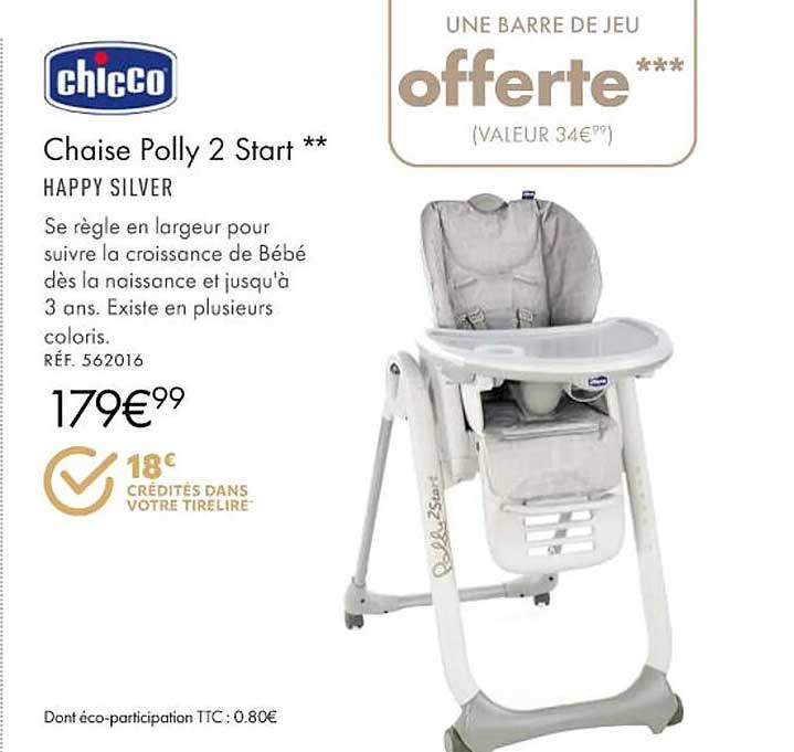 chaise polly 2 start chicco