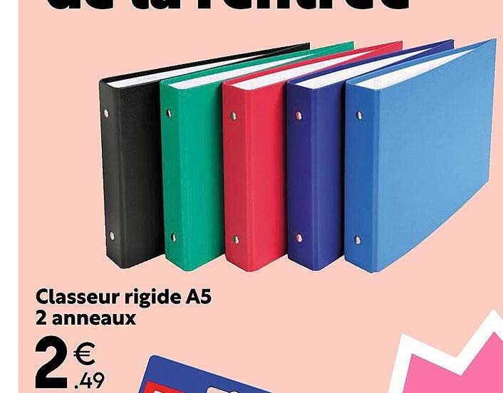 Classeur Rigide A5 2 Anneaux