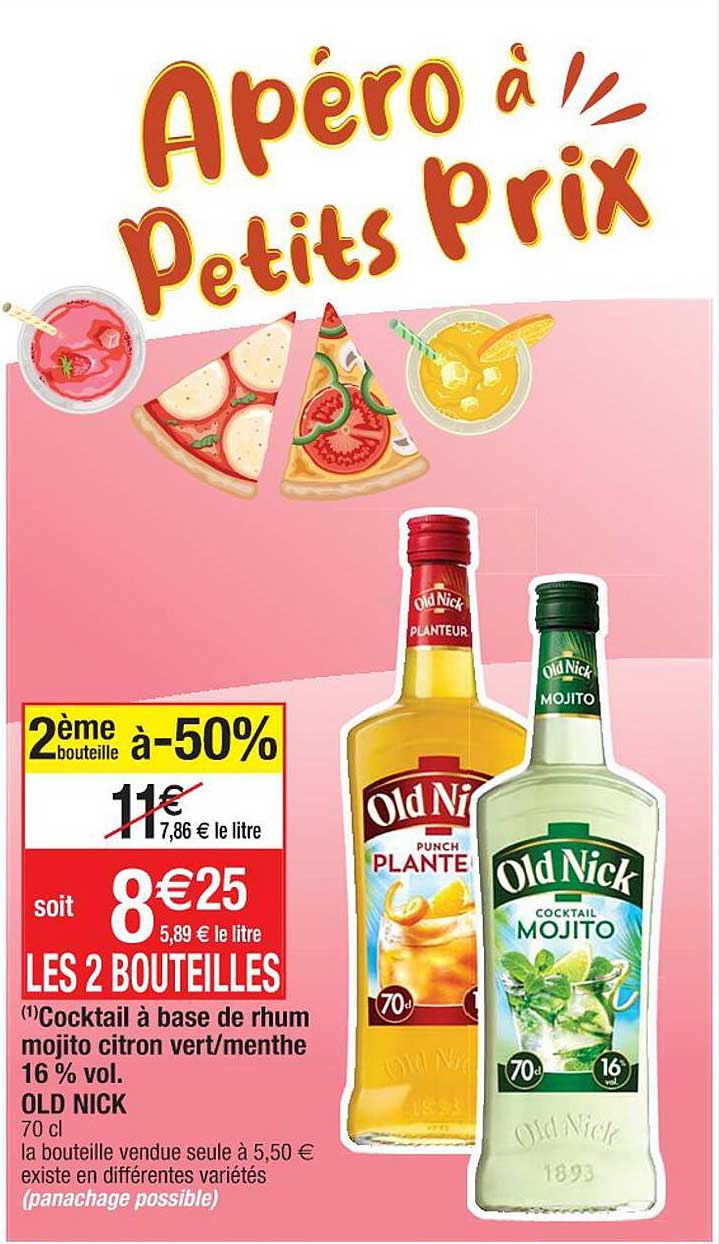 cocktail à base de rhum mojito citron vert/menthe 16% vol. old nick