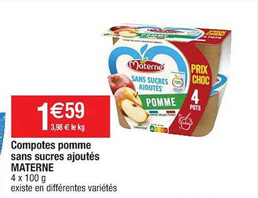 Compotes Pomme Sans Sucres Ajoutés Materne
