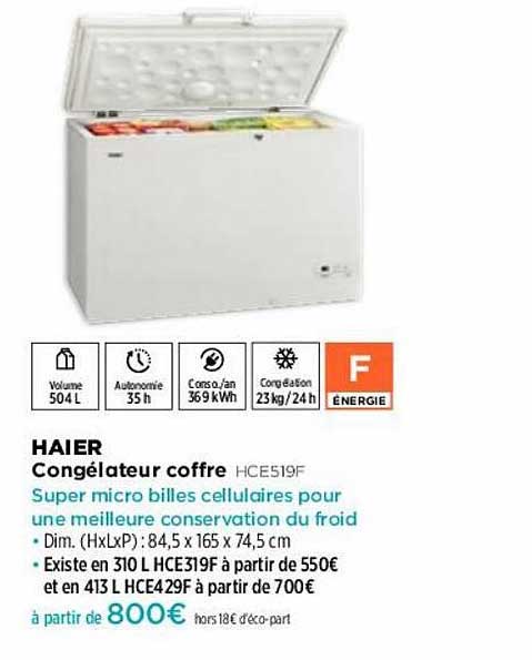 Congélateur Coffre Haier