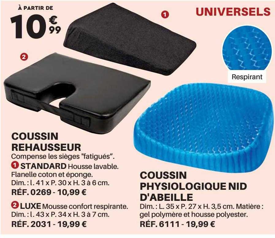 coussin rehausseur, coussin physiologique nid d'abeille