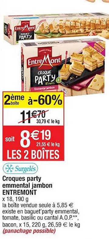 croques party emmental jambon entre mont