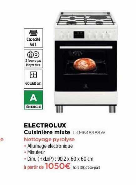 Cuisinière Mixte Electrolux