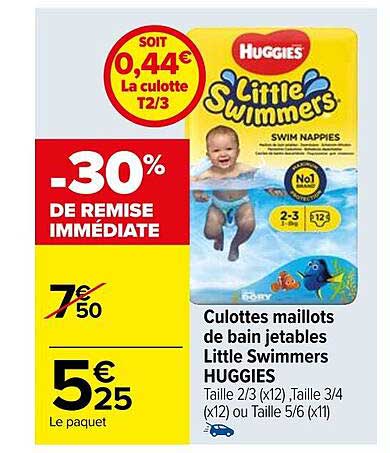 culottes maillots de bain jetables little swimmers huggies