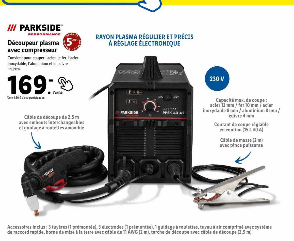 Découpeur Plasma Avec Compresseur Parkside