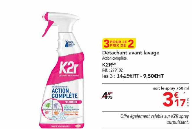 détachant avant lavage k2r