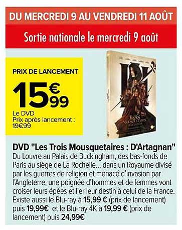 dvd "les trois mousquetaires : d'artagnan"