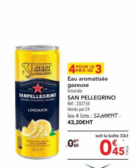 eau aromatisée gazeuse san pellegrino