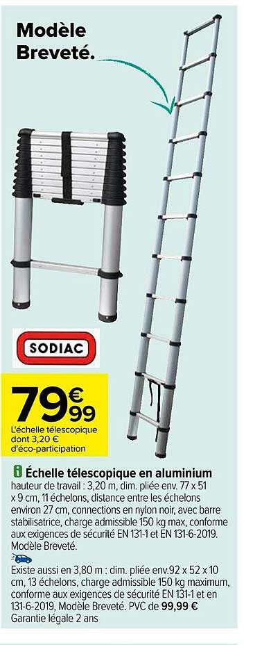 échelle téléscopique en aluminium sodiac