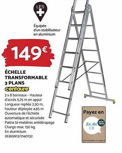 échelle transformable 3 plans centaure