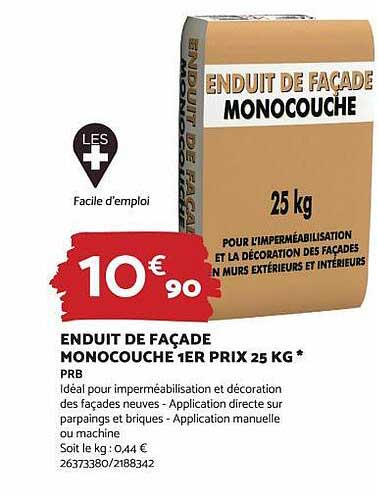 enduit de façade monocouche 1er prix 25 kg prb