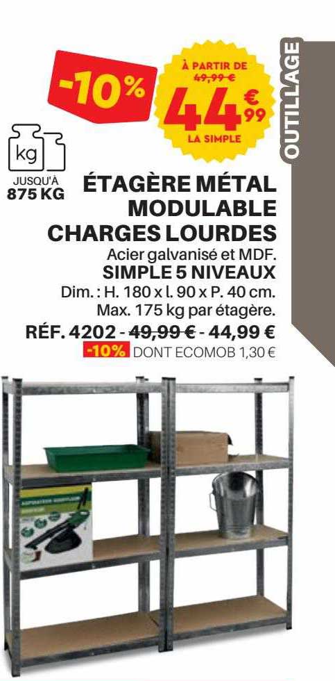 étagère métal modulable charges lourdes