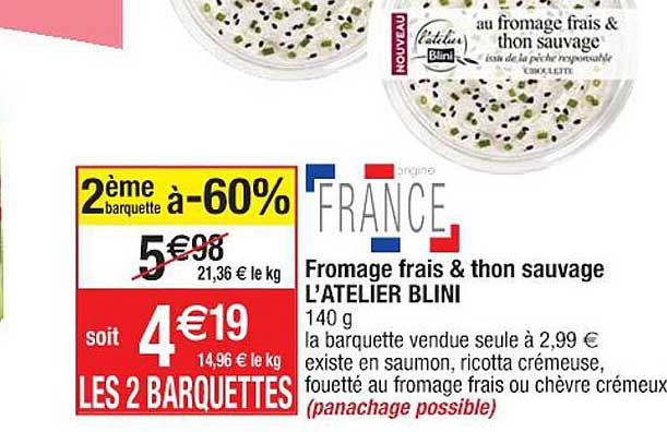 fromage frais & thon sauvage l'atelier blini