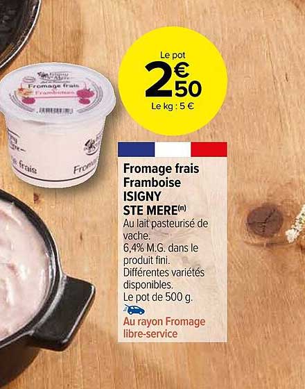 fromage frais framboise isigny ste mère